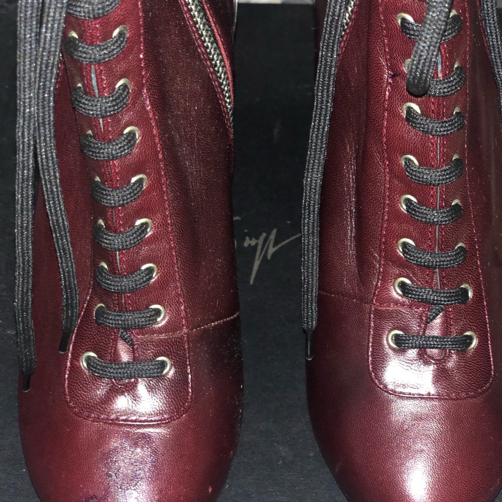 AUTHENTIC GUISEPPE ZANOTTI Gorgeous Burgundy Ankle Boots NWT Size 36
